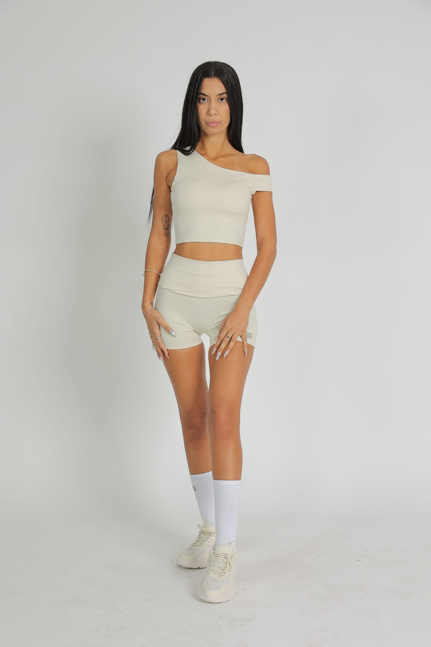 Buttercream fold over shorts