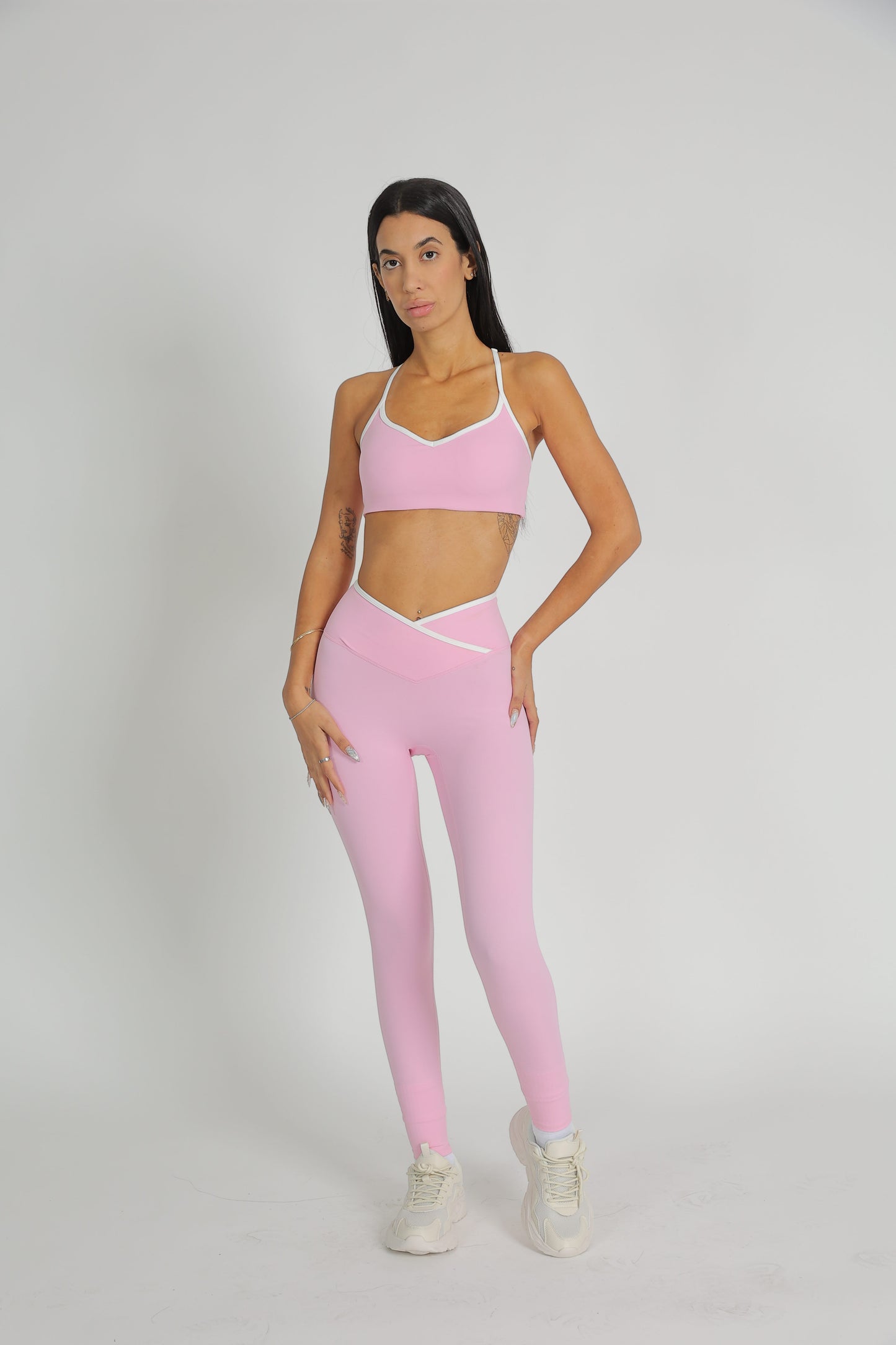 Pink crossover leggings