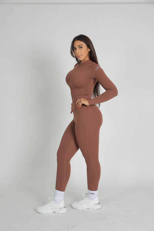 Shape of you jumpsuit coffee